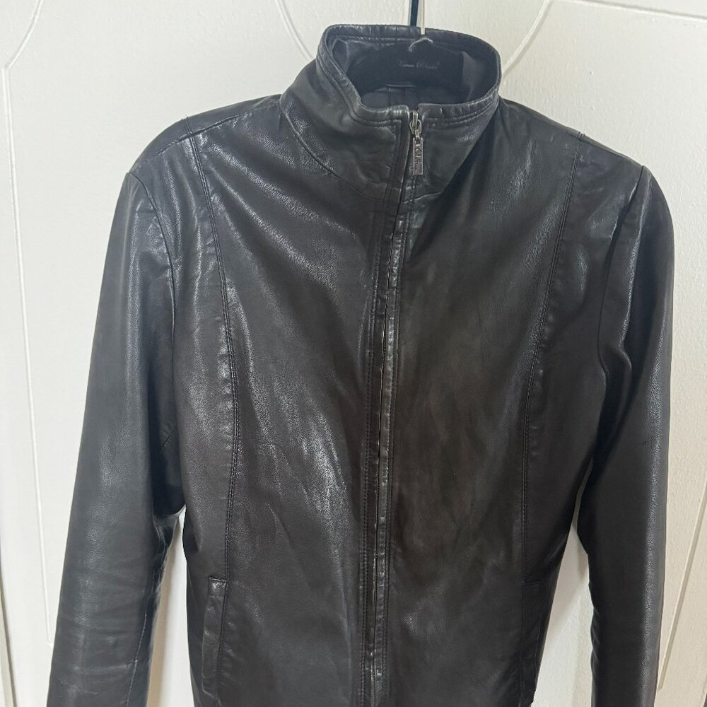 Cole Haan women's lambskin leather jacket, size S, black